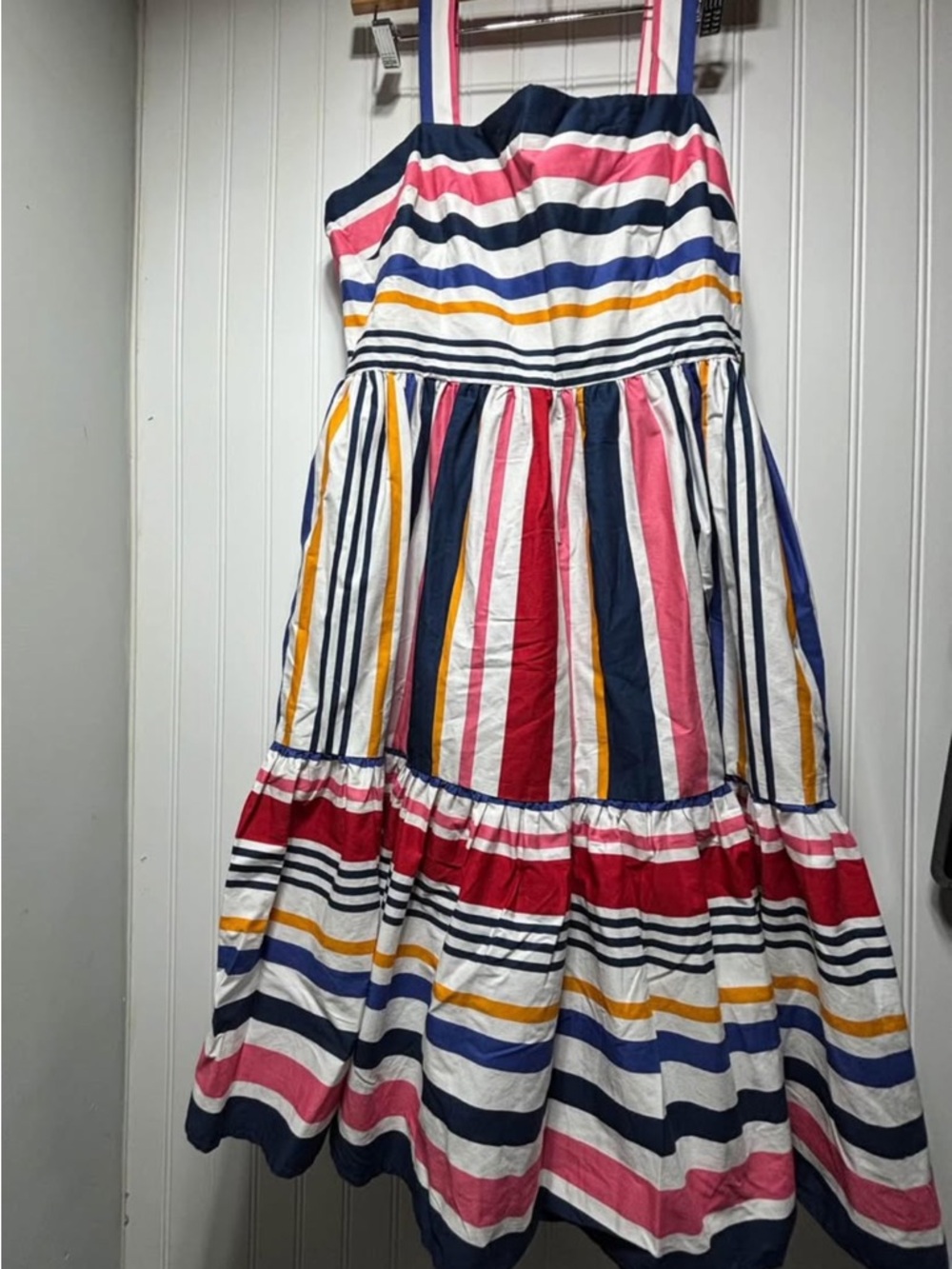 Vince Camuto Multicolor Striped Sundress in Navy, Pink, Red & Yellow
